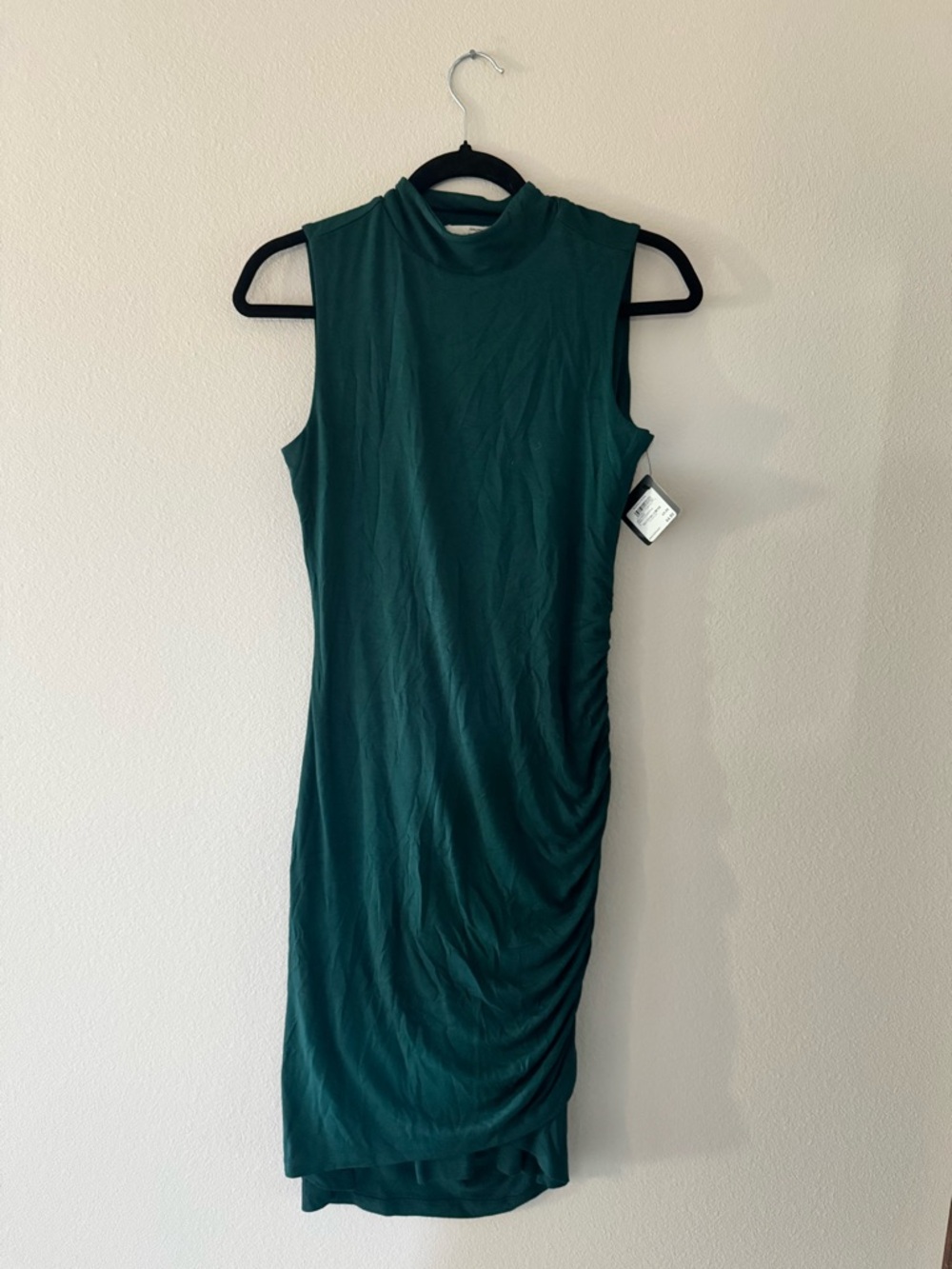 Halogen Forest Green Sleeveless Mock Neck Midi Dress